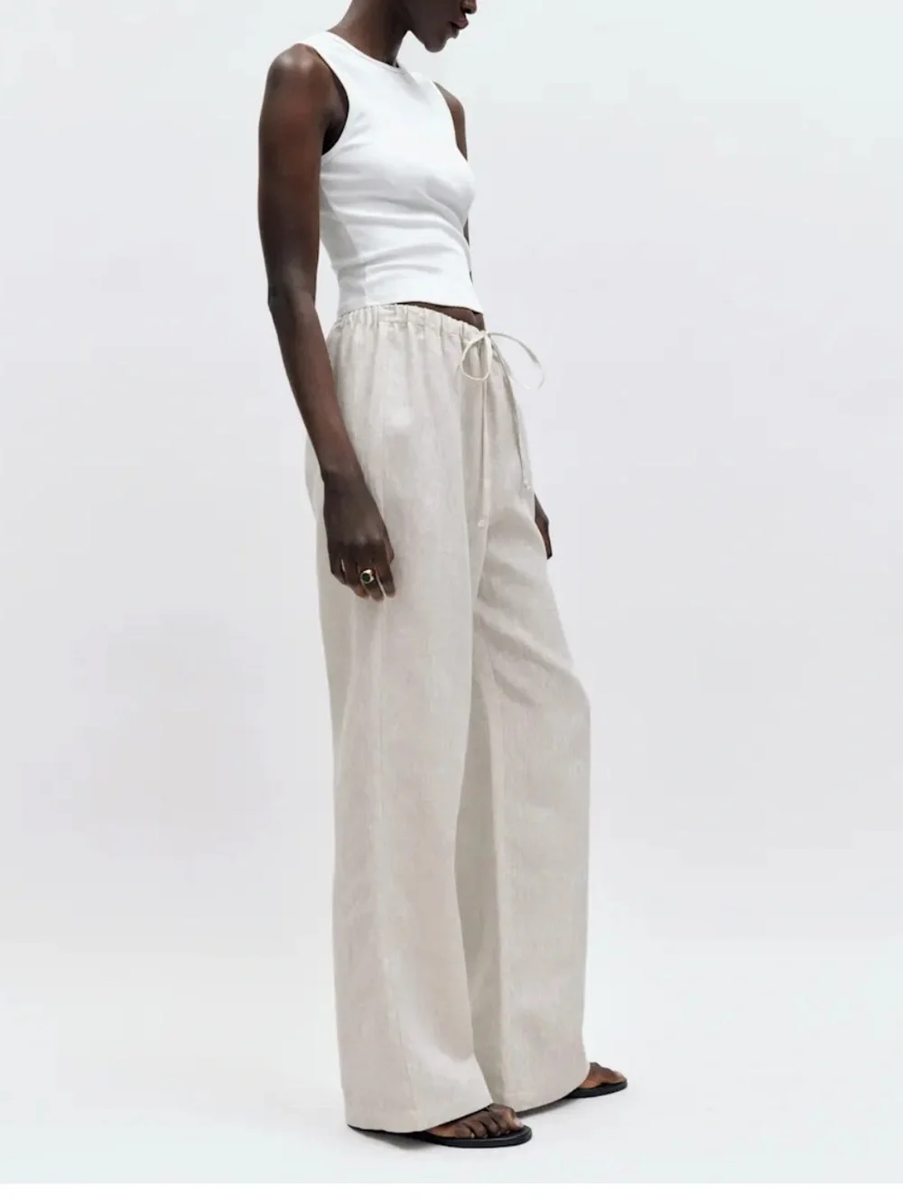 Reformation Olina Linen Pant in Oat size XS